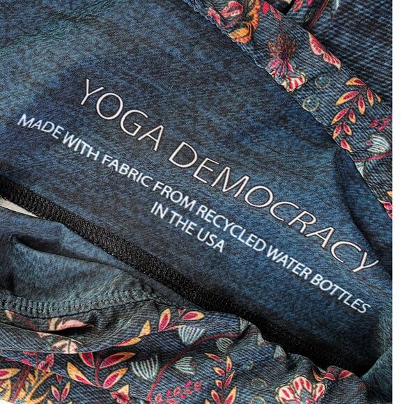 Yoga Democracy Bell Bottom Leggings XL Hippie Flare Leg Festival Floral Boho 70s - Picture 12 of 16